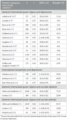 Relationships between internalized stigma and depression and suicide risk among queer youth in the United States: a systematic review and meta-analysis